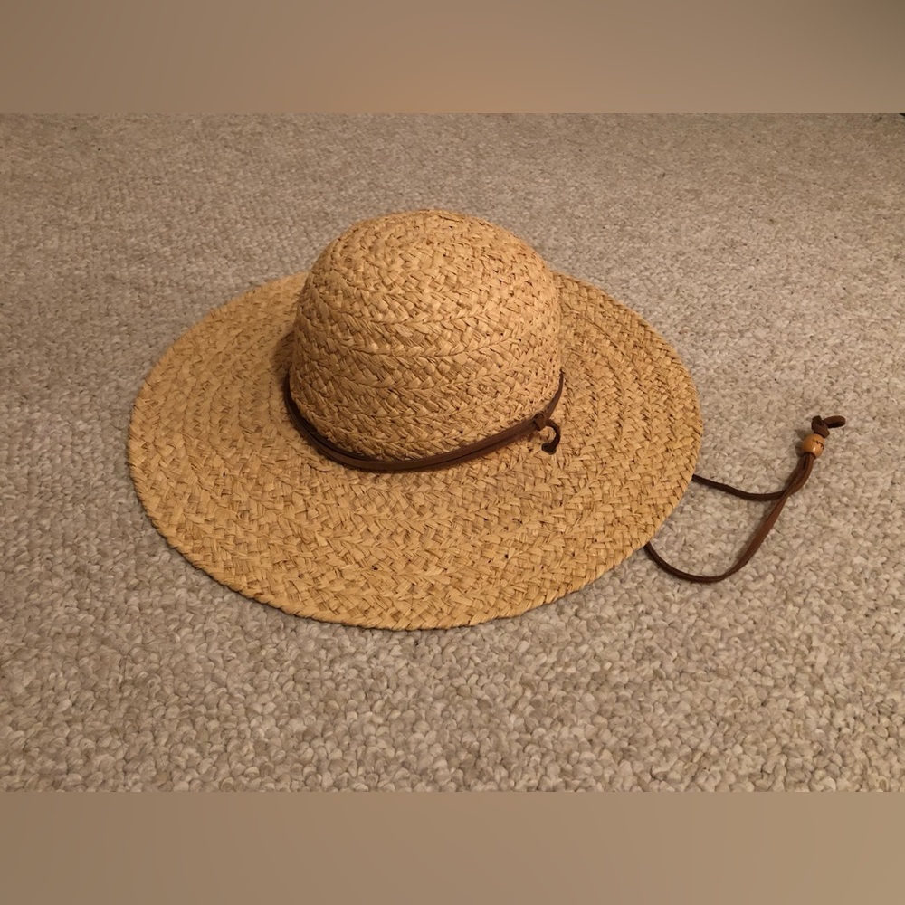 Perfect Scala Straw Sun Hat with Brown Leather Cord